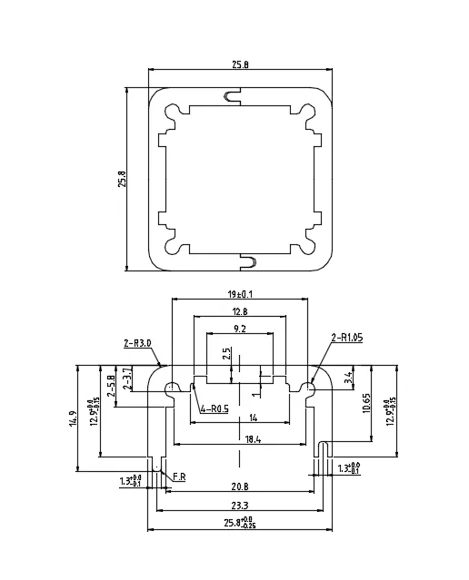 25×25mm Compact Aluminum Electronic Enclosure for Optoelectronic Device