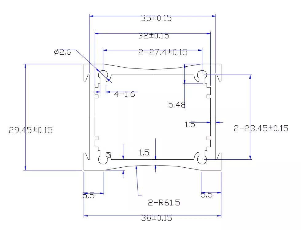38×29mm Aluminum Communication Module Enclosure