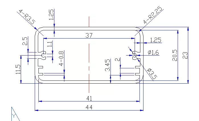 44×23mm Aluminum Data Acquisition Equipment Enclosure
