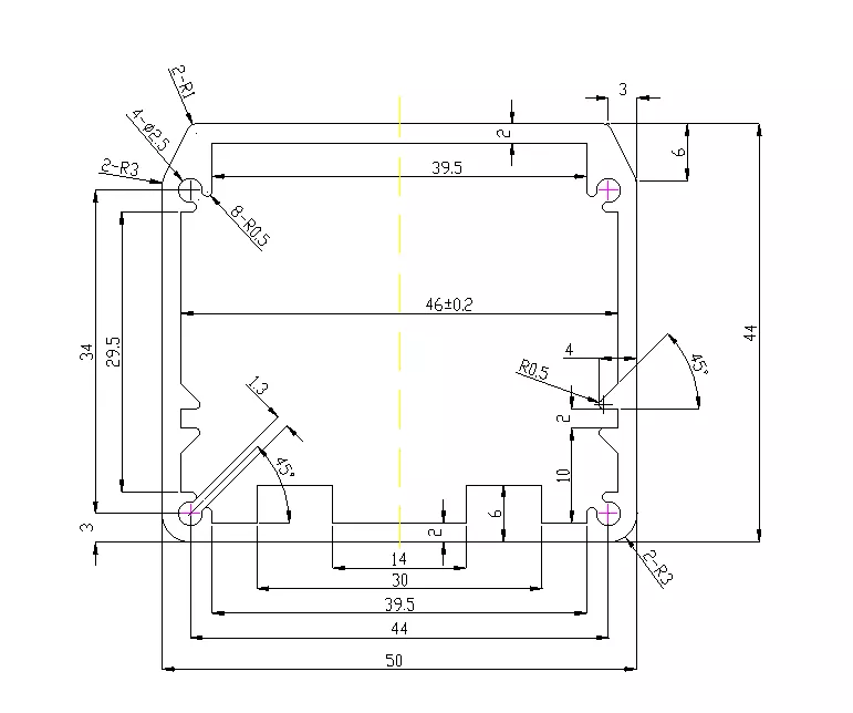 50×44mm Aluminum Power Supply and Industrial Control Enclosure
