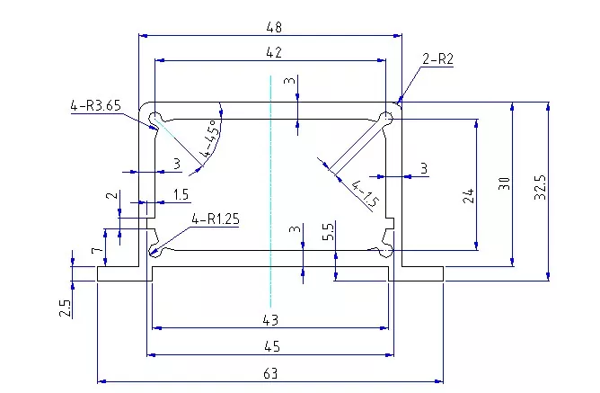 63×32.5mm Aluminum Electronic Equipment Enclosure